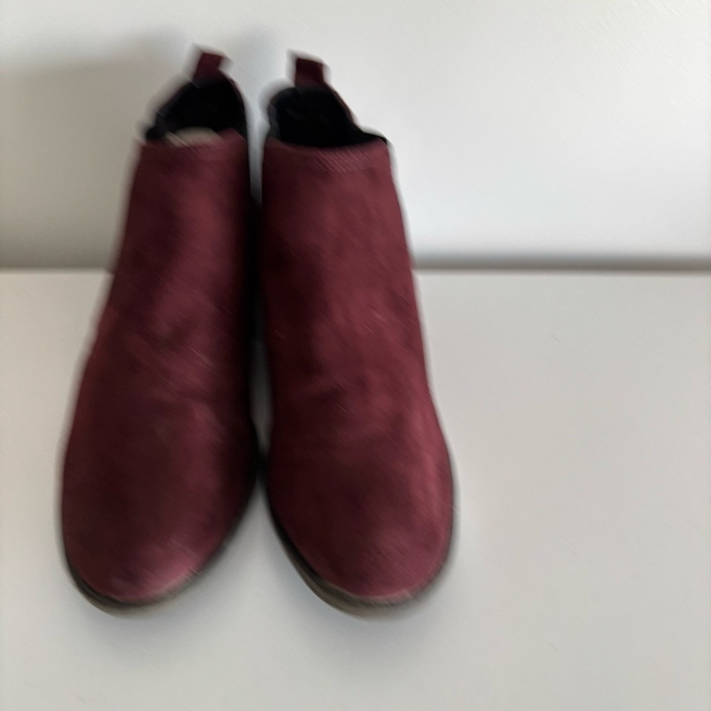 Burgundy Suede Ankle Boots
